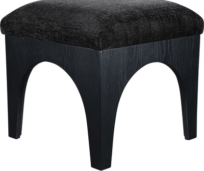 Lawson - Chenille Fabric Ottoman - Black Base