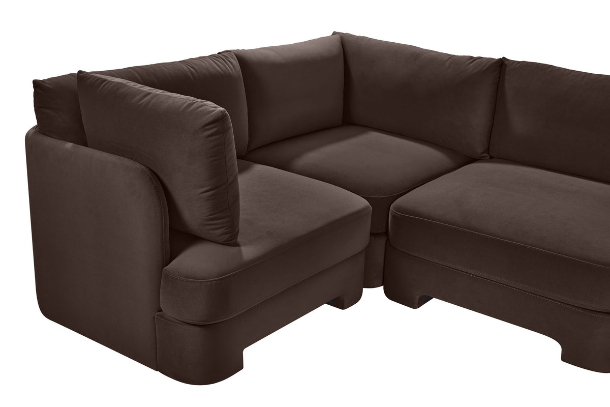 Hammond - Velvet Performance Fabric Upholstered 4 Piece Sectional