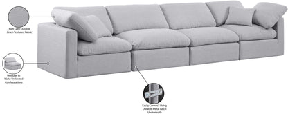Indulge - Linen 4 Seat Modular Sofa