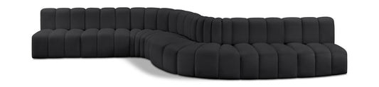 Arc - Faux Leather 8 Piece Curved Modular Sofa