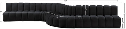 Arc - Velvet 8 Piece Curved Modular Sofa