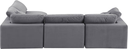 Comfy - 4 Piece Velvet Modular Armless Sectional