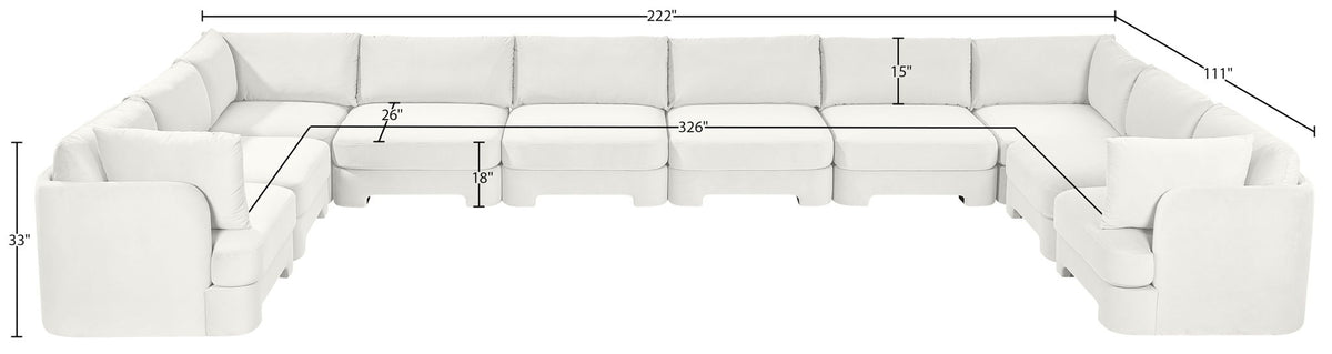 Hammond - Velvet Performance Fabric Upholstered 10 Piece Sectional