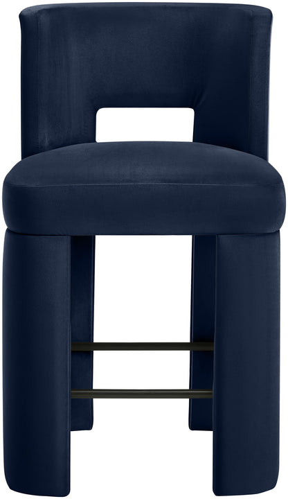 Zuno - Velvet Performance Fabric Upholstered Counter Stool (Set of 2)