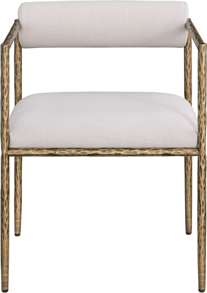 Axis - Linen Textured Beige Fabric Upholstered Dining Chair (Set of 2)