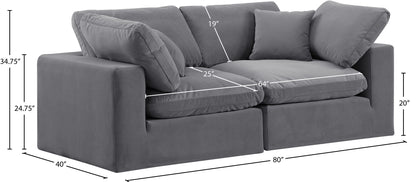 Comfy - Velvet Modular Sofa 2 Seats