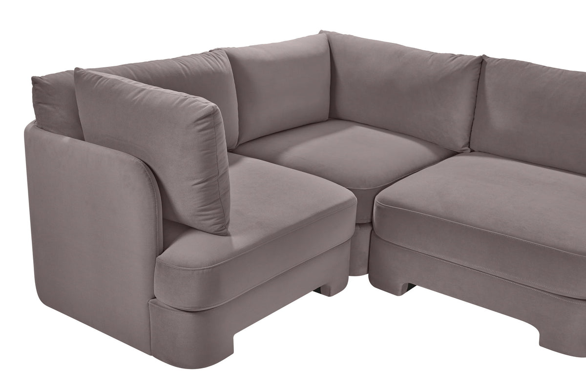 Hammond - Velvet Performance Fabric Upholstered 4 Piece Sectional