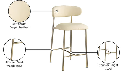 Lupita - Counter Stool With Brushed Gold Frame (Set of 2)