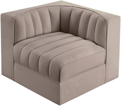 Rummi - Velvet Performance Fabric Upholstered Modular Corner Chair