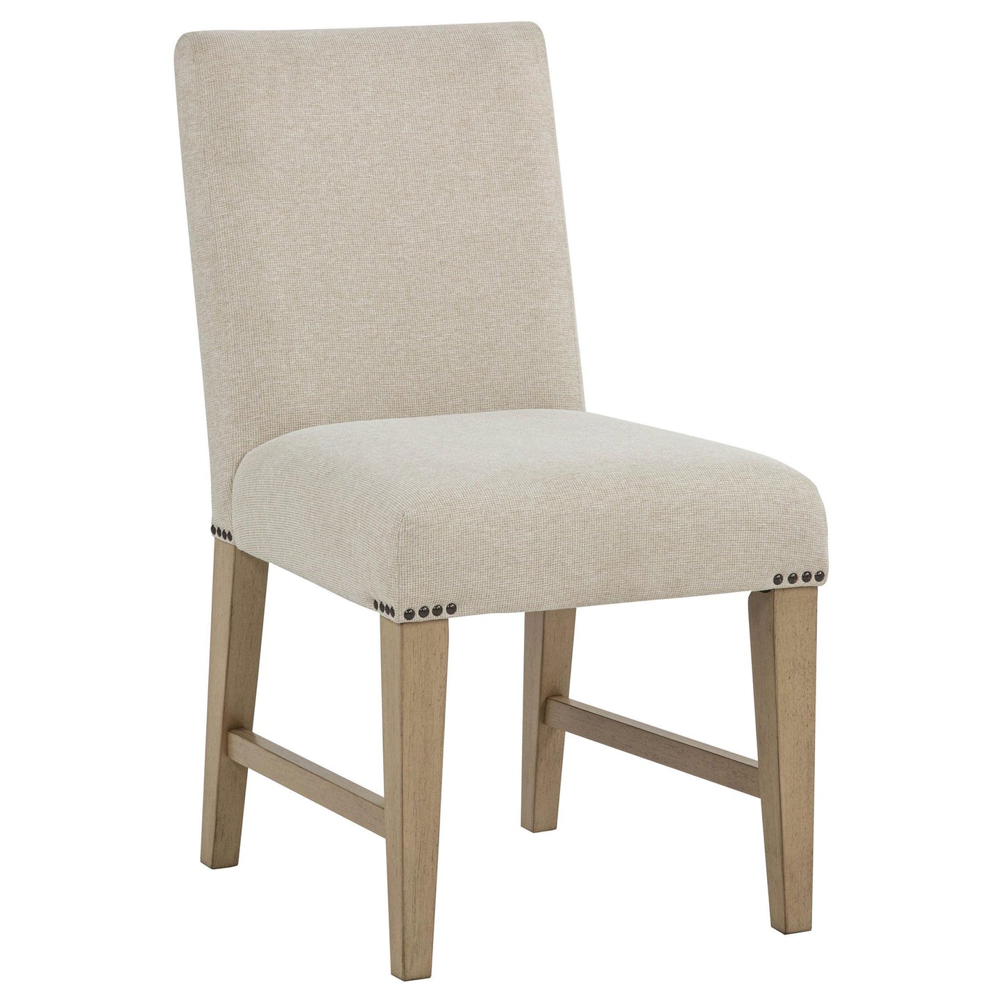 Naser Parsons Dining Side Chair Beige and Light Oak (Set of 2)