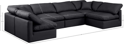 Indulge - Faux Leather 6 Piece Modular U-Shaped Sectional