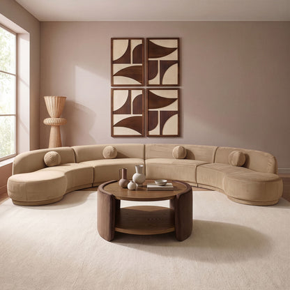 Avra - 189" Velvet Performance Fabric Upholstered Sectional