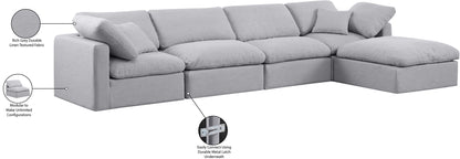 Indulge - Linen 5 Piece Modular Sectional With Chaise