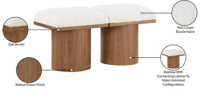 Pavilion - 2 Piece Modular Bench With Brown Base