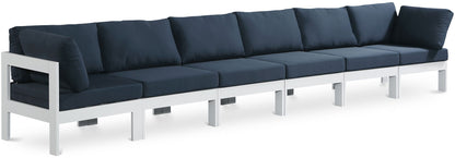 Nizuc - Outdoor Patio 6 Seat Modular Sofa With White Frame