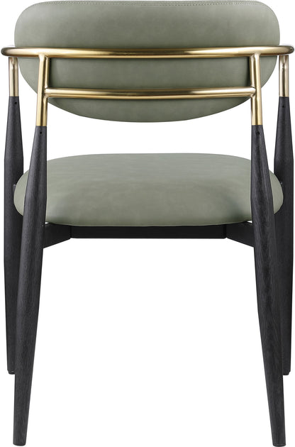 Ronda - Vegan Leather Upholstered Dining Arm Chair - Black Legs