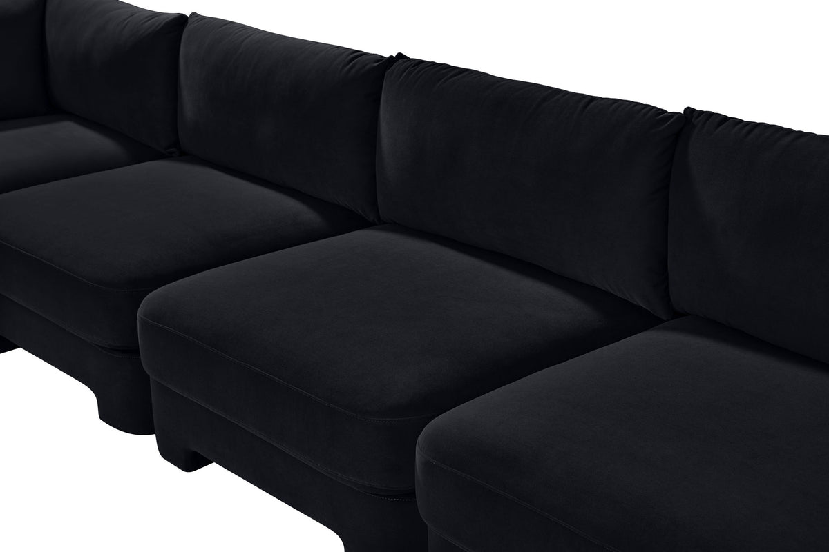 Hammond - Velvet Performance Fabric Upholstered 5 Piece L-Shaped Sectional