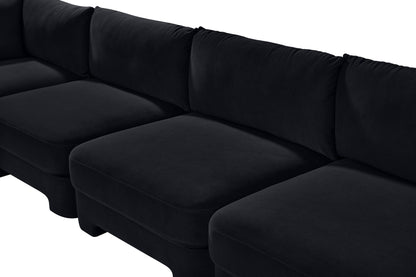 Hammond - Velvet Performance Fabric Upholstered 5 Piece L-Shaped Sectional