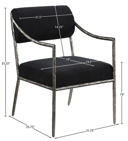 Bastille - Upholstered Dining Arm Chair (Set of 2) - Silver Frame