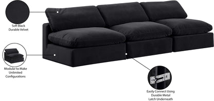 Comfy - Velvet Modular Armless Sofa 3 Seats