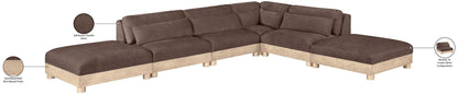 Turin - Chenille Fabric Upholstered Modular Sectional - Brown