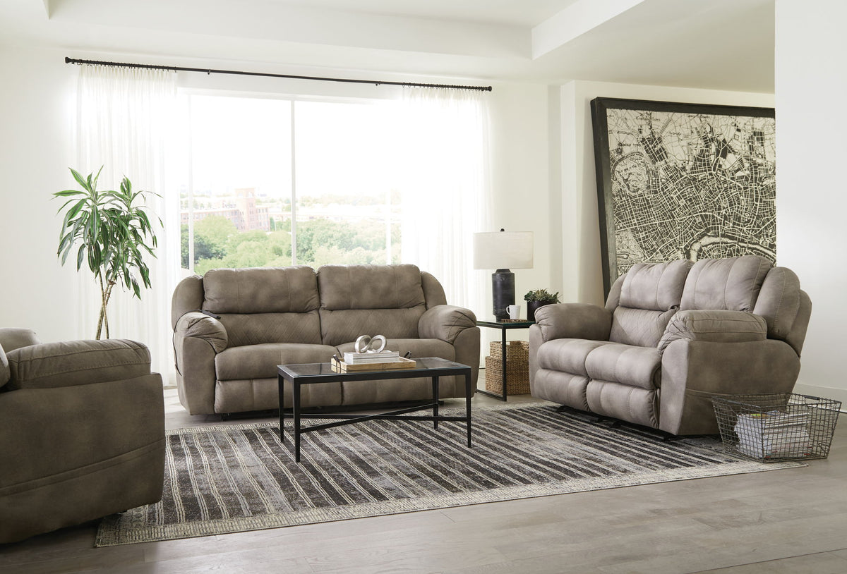Flynn - Power Lay Flat Reclining Sofa Power Adjustable Headrest & Lumbar And Dual Heat & Massage - Fig