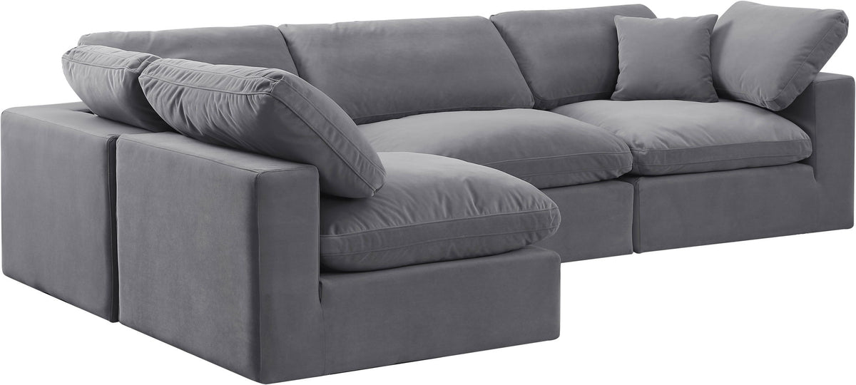 Comfy - 4 Piece Velvet Modular Armless Sectional