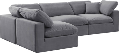 Comfy - 4 Piece Velvet Modular Armless Sectional