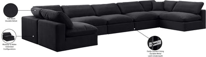Comfy - 7 Piece Velvet Modular Armless Sectional