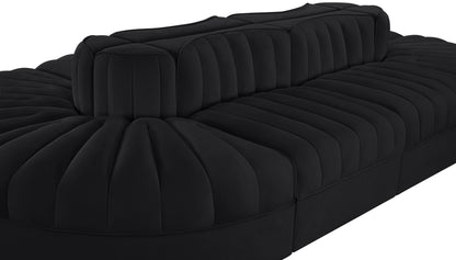 Rummi - Oval Velvet Performance Fabric Upholstered 8 Piece Modular Sectional