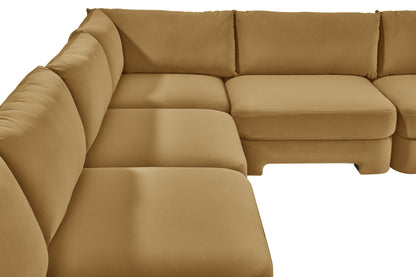 Hammond - Velvet Performance Fabric Upholstered 7 Piece Armless Sectional