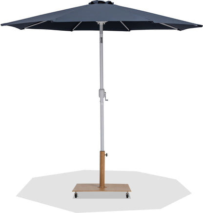 Fiji - Aluminum Patio Umbrella With Square Teak And White Base