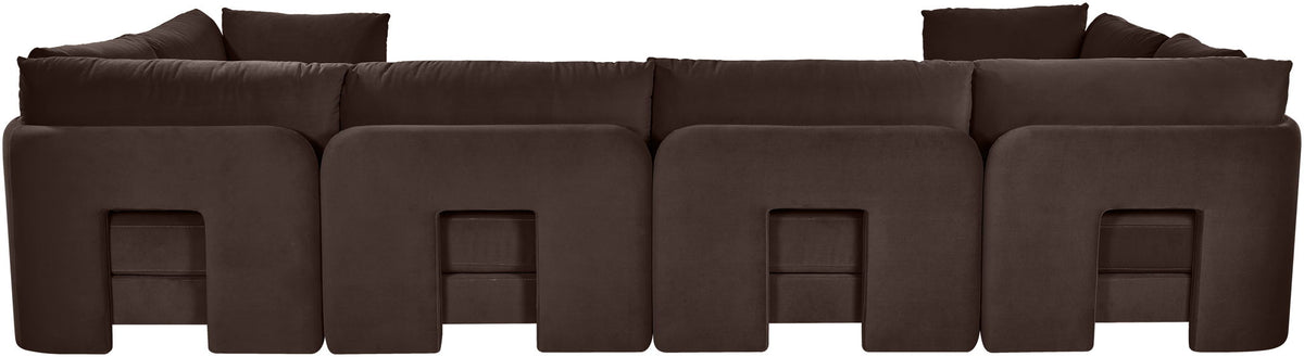 Hammond - Velvet Performance Fabric Upholstered 6 Piece U-Shaped Sectional