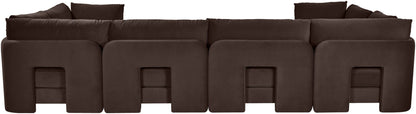 Hammond - Velvet Performance Fabric Upholstered 6 Piece U-Shaped Sectional
