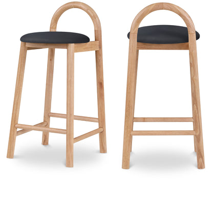 Calvin - Faux Leather Stool - Light Brown Legs