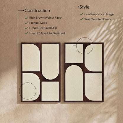 Icon - Mango Wood 2 Piece Wall Art