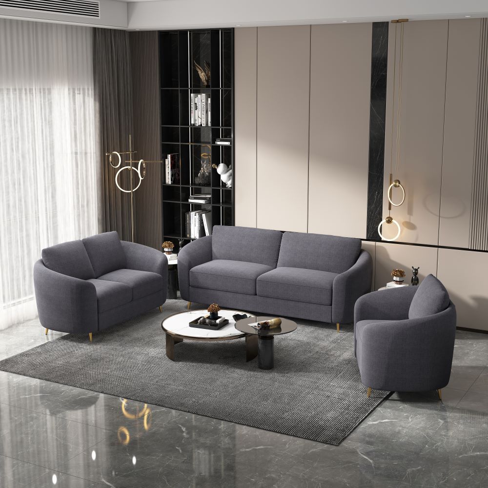 Yuina - Loveseat - Gray Linen