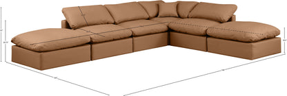 Indulge - Faux Leather 6 Piece Modular Armless Sectional
