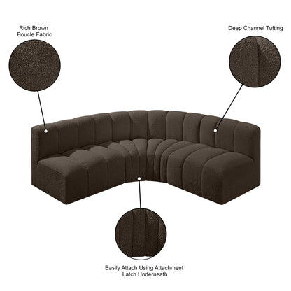 Arc - Boucle Fabric 4 Piece Corner Modular Sofa