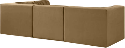Rummi - Velvet Performance Fabric Upholstered 4 Piece Modular Sectional