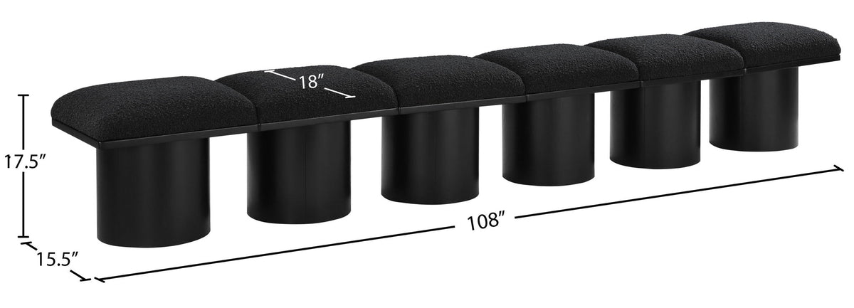 Pavilion - 6 Piece Modular Bench With Black Base