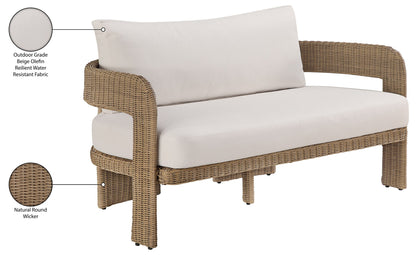 Sandbay - Olefin Water Resistant Fabric And Wicker Outdoor Patio Loveseat