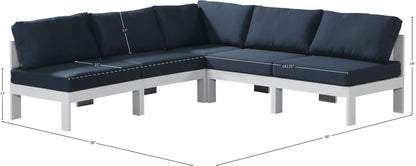Nizuc - Outdoor Patio 5 Piece Modular Sectional With White Frame