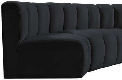 Arc - Velvet 5 Piece U-Shaped Modular Sofa