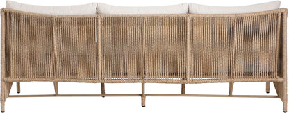 Coastline - Olefin Water Resistant Fabric And Wicker Outdoor Patio Sofa - Beige