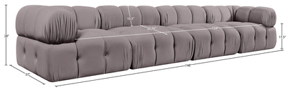Orin - Fabric Velvet 4 Piece Modular Sofa