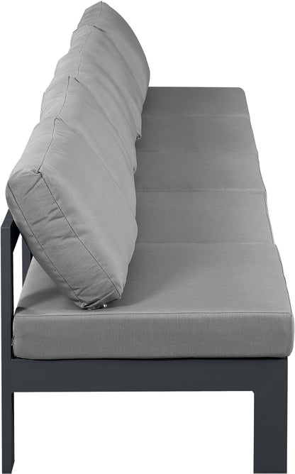 Nizuc - Outdoor Patio 5 Seat Modular Armless Sofa With Gray Frame