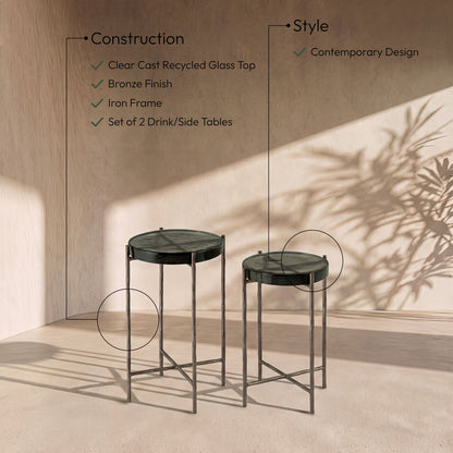 Vetra - Iron Base Bunching End Table - Bronze