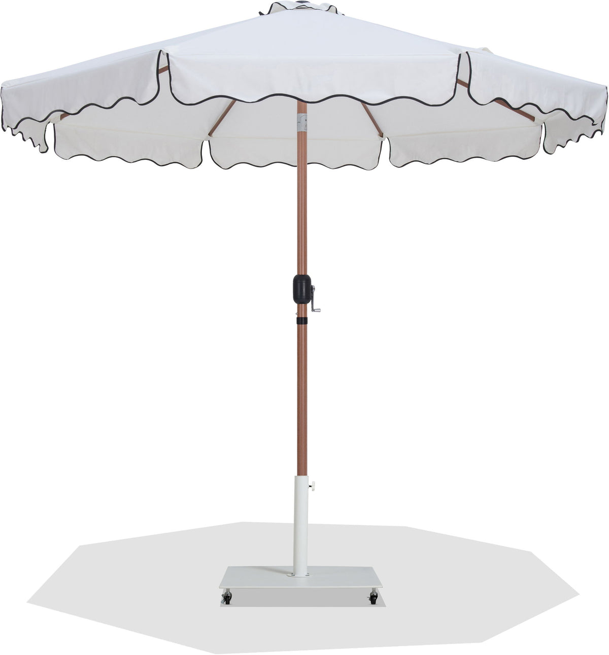 Amalfi - Aluminum Patio Umbrella - White Base / Light Brown Pole