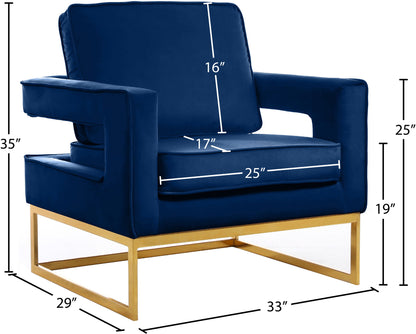 Noah - Accent Chair with Gold Legs